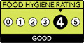 Food hygiene rating 4, Good, for Six Bistro